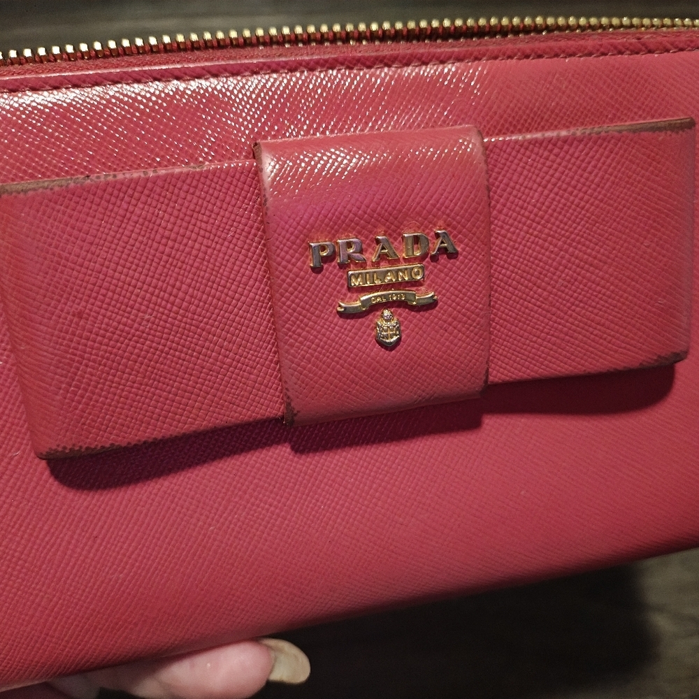 Prada Pink Saffiano Leather Long Zip Continental Wallet - Picture 3 of 11